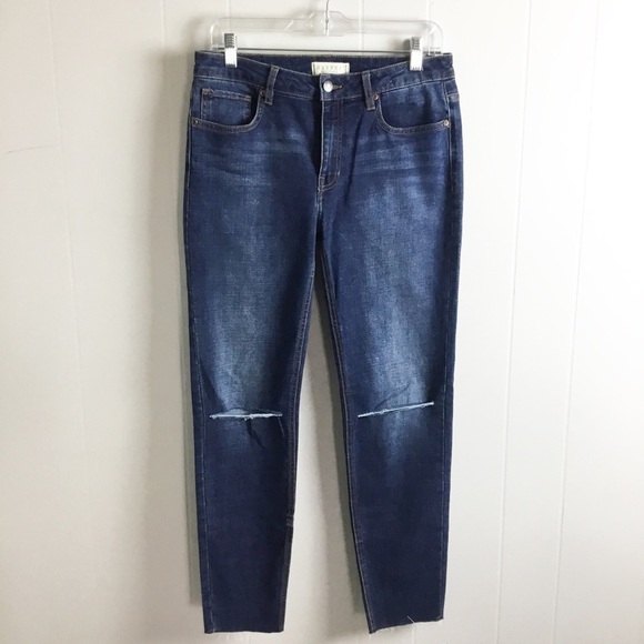 Harper Distressed Blue Jeans Size 29 Mid Skinny - Picture 1 of 6